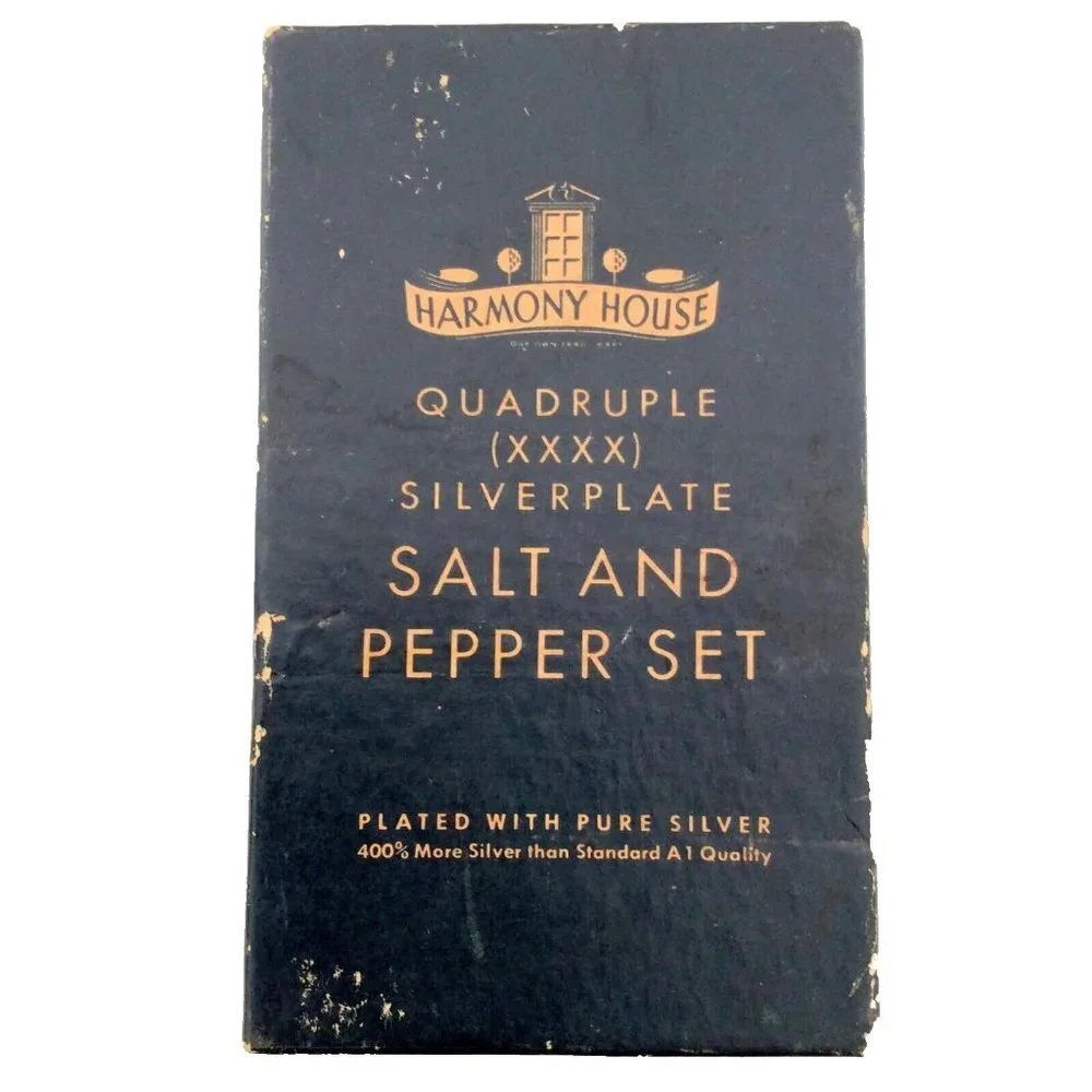 Vintage Harmony House Salt/Pepper Shakers Quadruple Silverplate